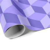 明るい紫色の幾何学的な立方体パターン ラッピングペーパー (ロールコーナー)
