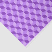 明るい紫色の幾何学的な立方体パターン 薄葉紙 (詳細)