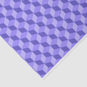 明るい紫色の幾何学的な立方体パターン 薄葉紙 (詳細)