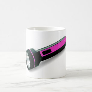 明るい紫色の懐中電燈 コーヒーマグカップ