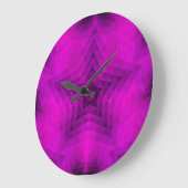 明るい紫色の星シルエット番号なし ラージ壁時計 (傾斜)