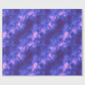 明るい紫色の星雲の夜空の宇宙 ラッピングペーパー (フラット)