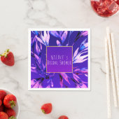 明るい紫色の水彩植物性ガラスエレガント スタンダードカクテルナプキン (インサイチュ)
