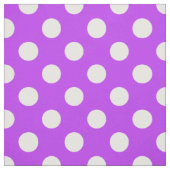 明るい紫色の白い水玉模様 ファブリック (見本)