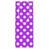 明るい紫色の白い水玉模様 ワインギフトバッグ (裏面)