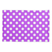 明るい紫色の白い水玉模様 枕カバー (裏面)