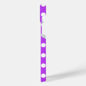 明るい紫色の白い水玉模様 iPhoneケース (左側面)