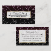 明るい紫色の白い〔占星術の〕十二宮図星団 名刺 (正面/裏面)