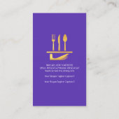 明るい紫色の金ゴールド器具カトラリーセット 名刺 (裏面)