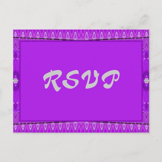 明るい紫色のRSVP インビテーションポストカード (正面)