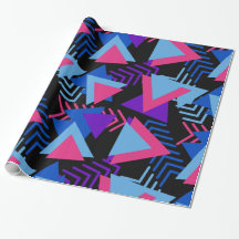 明るい紫色、青い、ピンクの80年代の背景パターン