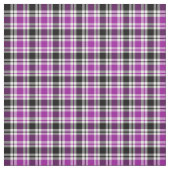 明るい紫、黒と白の格子模様 ファブリック (見本)
