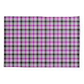 明るい紫、黒、白の格子模様 枕カバー (裏面)