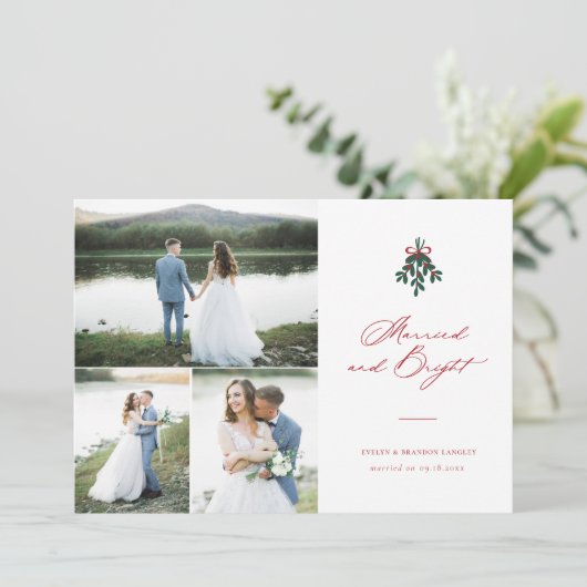 明るい結婚したクリスマス数々の – 写真の休日 シーズンカード (スタンド正面)