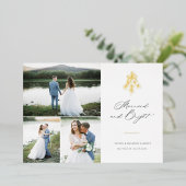 明るい結婚したクリスマス数々の – 写真の休日 箔シーズンカード (立ち正面)