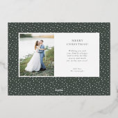 明るい結婚したクリスマス数々の – 写真の休日 箔シーズンカード (裏面)