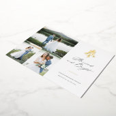 明るい結婚したクリスマス数々の – 写真の休日 箔シーズンカード (回転した状態)