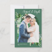 明るい結婚したグリーンホリデー結婚の発表(&B) サンキューカード (正面)
