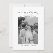 明るい結婚したボウ写真クリスマス新婚夫婦 シーズンカード (正面)