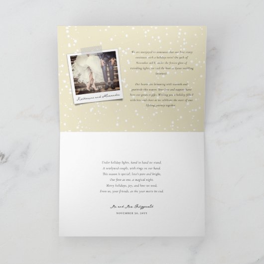 明るい結婚した休日の結婚発表 シーズンカード (内部)