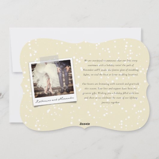 明るい結婚した休日の結婚発表 シーズンカード (裏面)