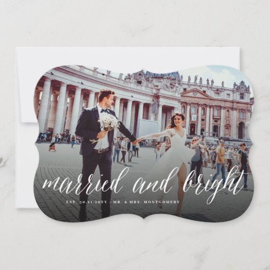 明るい結婚した休日の結婚発表 シーズンカード (正面)