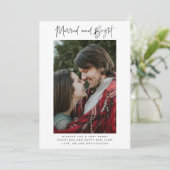 明るい結婚した写真の新しいホリデーカード シーズンカード (スタンド正面)