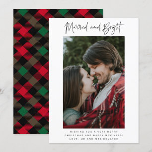 明るい結婚した写真の格子新しいクリスマス シーズンカード
