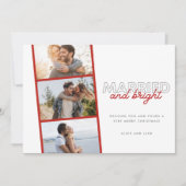 明るい結婚した写真新婚カップルのクリスマス シーズンカード (正面)
