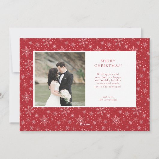 明るい結婚した新婚のクリスマスカード シーズンカード (裏面)