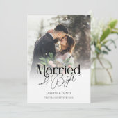 明るい結婚した新婚のクリスマスカード 招待状 (スタンド正面)