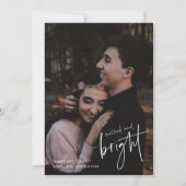 明るい結婚した新婚の写真クリスマス シーズンカード (正面)