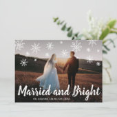 明るい結婚した新婚の写真クリスマス シーズンカード (スタンド正面)