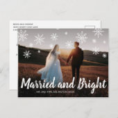 明るい結婚した新婚の写真クリスマス シーズンポストカード (正面/裏面)