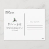 明るい結婚した新婚カップルの写真 シーズンポストカード (裏面)