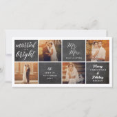 明るい結婚した黒板4フォトコラージュ シーズンカード (正面)