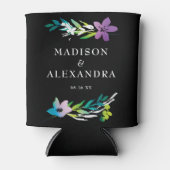 明るい結婚フローラの名前と日付 缶クーラー (正面)