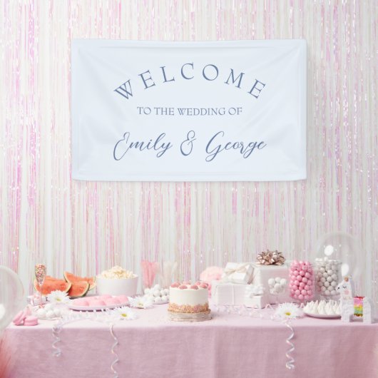 明るい結婚青色の歓迎サイン 横断幕 (パーティー)