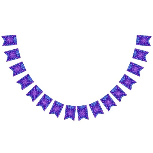 明るい結晶の雪の結晶オーナメント バンティングフラッグ (全)