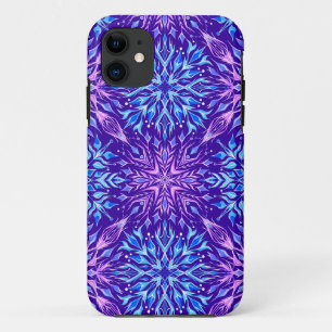 明るい結晶の雪の結晶オーナメント iPhone 11 ケース