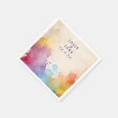 明るい絵を描の飛び結婚跳ね上げ スタンダードカクテルナプキン (角)