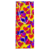 明るい絵を描ハート |バレンタインデー ワインギフトバッグ (裏面)