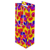 明るい絵を描ハート |バレンタインデー ワインギフトバッグ (正面アングル)