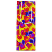 明るい絵を描ハート |バレンタインデー ワインギフトバッグ (正面)