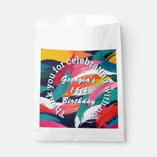 明るい絵を描効果誕生日パーティーありがとう フェイバーバッグ (正面)