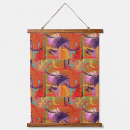 明るい絵を描抽象芸術パターンデジタルアート 吊り下げ型タペストリー (正面)