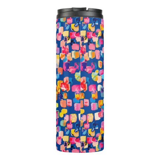 明るい絵を描抽象芸術正方形パターン タンブラー (裏面)