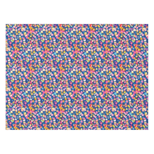 明るい絵を描抽象芸術正方形パターン テーブルクロス (正面(横))