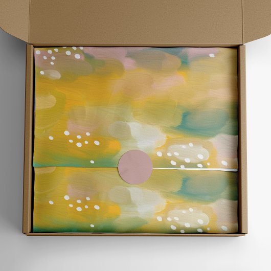 明るい絵を描抽象芸術。黄色のピンクのブラシストローク 薄葉紙