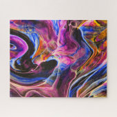 明るい絵を描液体波抽象芸術アート ジグソーパズル (横)
